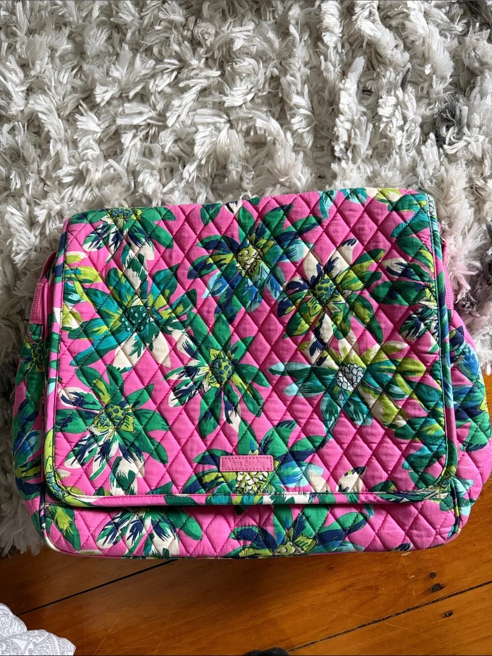 Vera Bradley Pink Floral Quilted Laptop Bag